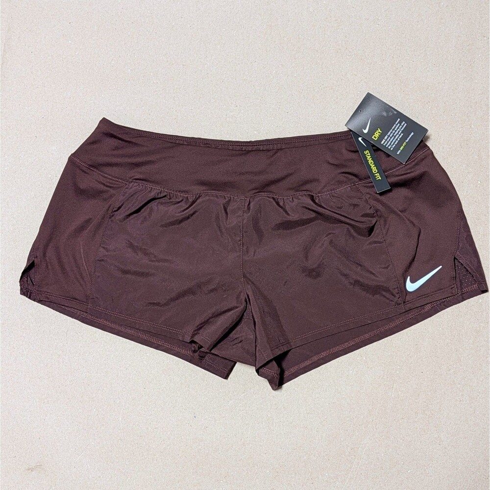 Nike Dri-FIT Running Shorts Womens XL Burgundy Plum Raisin Lined 895867 NWT 2017